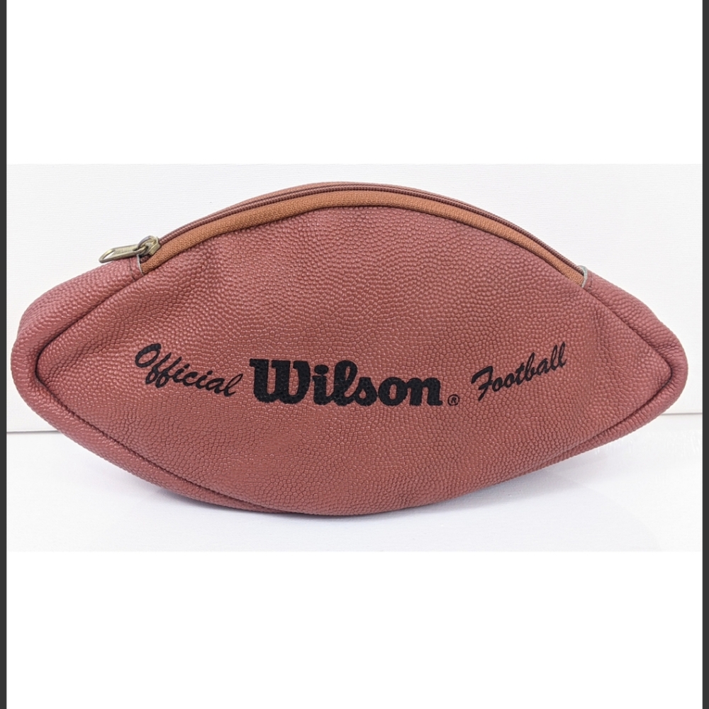 Vintage Official Wilson Football Pebbled Zipper Bag/Pouch/Clutch